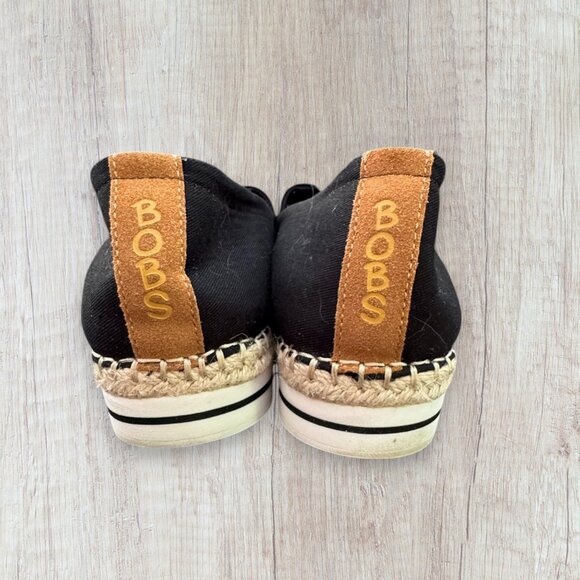 BOBS by Sketchers Black Canvas Breeze Platform Espadrilles Shoes Women's 9 - Picture 6 of 10